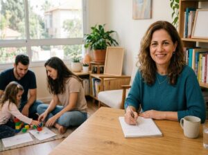 אישה שעברה שינוי קריירה מעל גיל 35 באמצע טיפול משפחתי